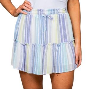 Betsy Boo Boutique Blue Green Striped Skirt